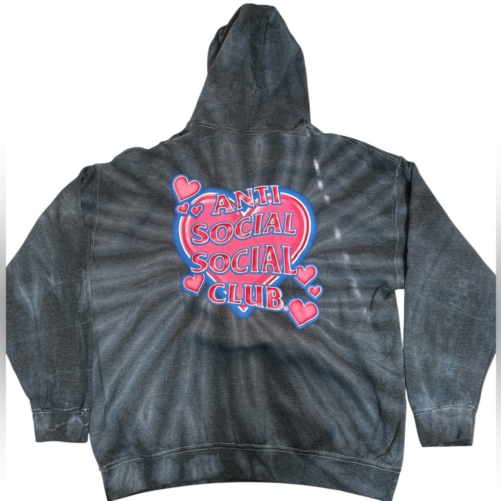 Anti Social Social Club Gray Hoodie with Pink Logo ASSC NWT XL Rare Streetwear